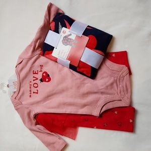 Baby 3 Months, "Love Bug" Outfit & Heart Pajamas
